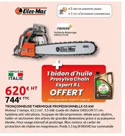 Rural Master Tronçonneuse thermique professionnelle gs 630 offre