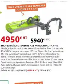 Rural Master Broyeur d'accotements axe horizontal tmji160 offre