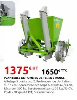 Rural Master Planteuse de pommes de terre 2 rangs offre