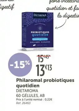 L'Eau Vive DIETAROMA Philaromal probiotiques quotidien offre