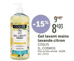 L'Eau Vive COSLYS Gel lavant mains lavande citron offre