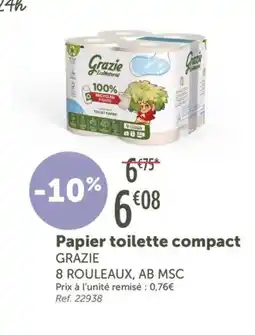 L'Eau Vive GRAZIE Papier toilette Papier toilette compact GRAZIE offre