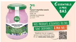 L'Eau Vive ANDECHSER Yaourt myrtille cassis offre