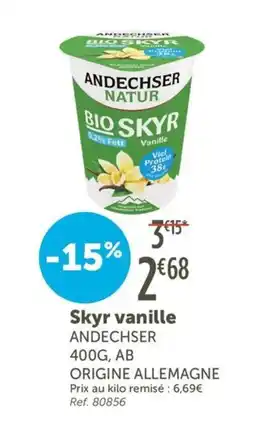 L'Eau Vive ANDECHSER Skyr vanille offre