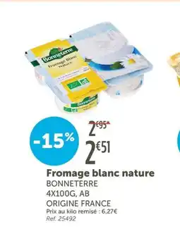 L'Eau Vive BONNETERRE Fromage blanc nature offre