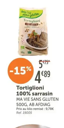 L'Eau Vive MA VIE SANS GLUTEN Tortiglioni 100% sarrasin offre