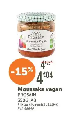 L'Eau Vive PROSAIN Moussaka vegan offre