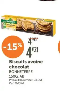 L'Eau Vive BONNETERRE Biscuits avoine chocolat offre