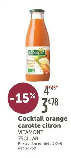 L'Eau Vive VITAMONT Cocktail orange carotte citron offre