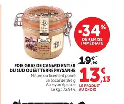 Bi1 Foie gras de canard entier du sud ouest terre paysanne offre