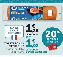 Bi1 U Toasts ronds nature offre
