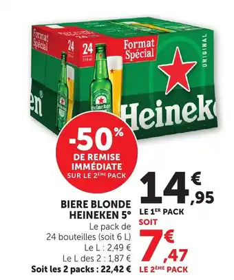 Bi1 HEINEKEN 5° Biere blonde offre
