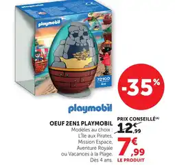 Bi1 PLAYMOBIL Oeuf 2en1 playmobil offre