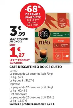 Bi1 DOLCE GUSTO Cafe nescafe neo offre