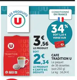 Bi1 U Cafe tradition offre