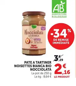 Bi1 NOCCIOLATA Pate a tartiner noisettes bianca bio offre