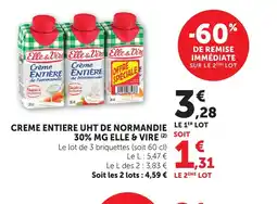 Bi1 ELLE & VIRE Creme entiere uht de normandie 30% mg offre