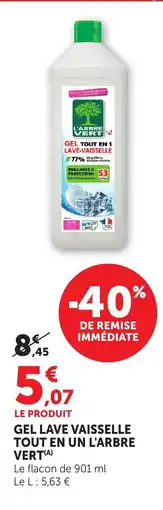 Bi1 L'ARBRE VERT Gel lave vaisselle tout en un offre