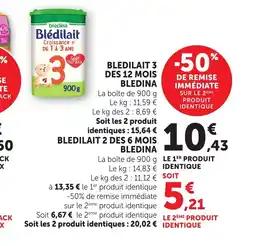 Bi1 BLEDINA Bledilait 2 des 6 mois offre
