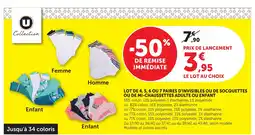 Bi1 Lot de 4, 5, 6 ou 7 paires d'invisibles ou de socquettes ou de mi-chaussettes adulte ou enfant offre