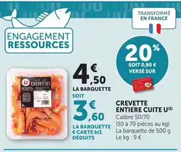 Bi1 U Crevette entiere cuite offre