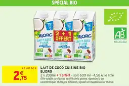 Intermarché Lait de coco cuisine bio bjorg offre