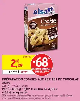 Intermarché Préparation cookies aux pépites de chocolat alsa offre