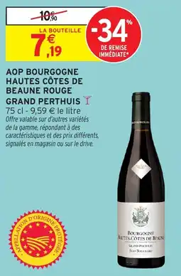 Intermarché Aop bourgogne hautes côtes de beaune rouge grand perthuis offre