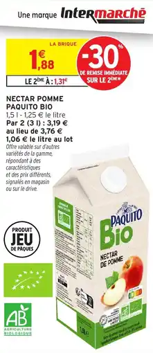 Intermarché Nectar pomme paquito bio offre