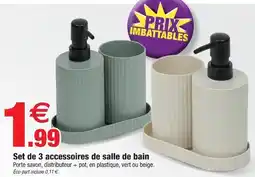 Bazarland Set de 3 accessoires de salle de bain offre
