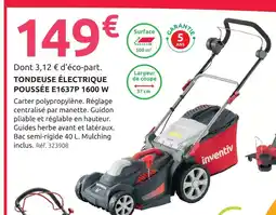 Mr Bricolage Inventiv tondeuse électrique poussée e1637p 1600 w offre