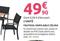 Mr Bricolage Fauteuil empilable céline offre