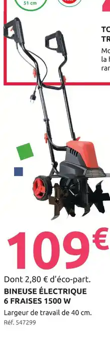 Mr Bricolage Bineuse électrique 6 fraises 1500 w offre