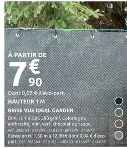 Mr Bricolage Ideal garden brise vue offre
