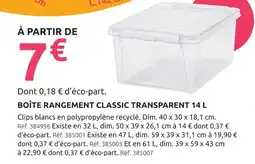 Mr Bricolage Boîte rangement classic transparent 14 l offre