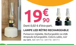 Mr Bricolage Lampe led rétro rechargeable offre