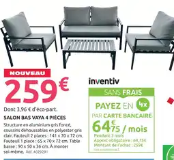 Mr Bricolage Inventiv salon bas vaya 4 pièces offre