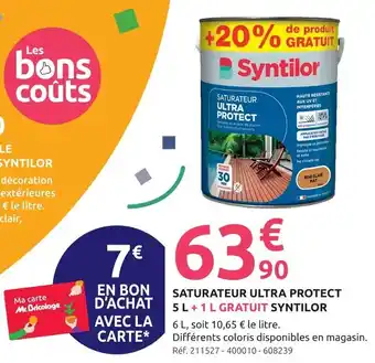 Mr Bricolage Syntilor saturateur ultra protect 5 l + 1 l gratuit offre