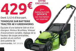 Mr Bricolage Greenworks tondeuse sur batterie tractée 48 v offre
