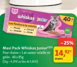Maxi Zoo Whiskas maxi pack junior offre