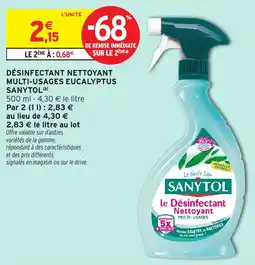 Intermarché Désinfectant nettoyant multi-usages eucalyptus sanytol offre