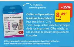 Maxi Zoo Francodex collier antiparasitaire icaridine(2) offre