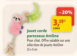Maxi Zoo Anione jouet corde paresseux offre