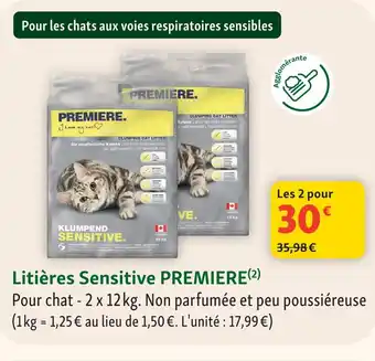 Maxi Zoo Premiere litières sensitive offre
