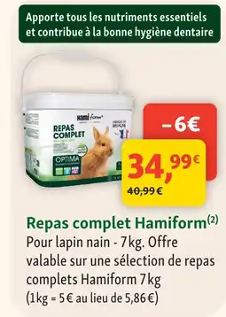 Maxi Zoo Hamiform repas complet pour lapin nain offre