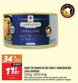 Netto Jean larnaudie - confit de canard du sud-ouest l'emblématique offre