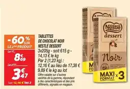 Netto Nestlé - tablettes de chocolat noir offre