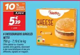 Netto Burger - 6 cheeseburgers surgelés offre