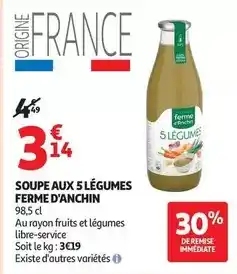 Auchan Supermarché Ferme d'anchin - soupe aux 5 légumes offre