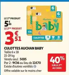 Auchan Supermarché Auchan - culottes offre